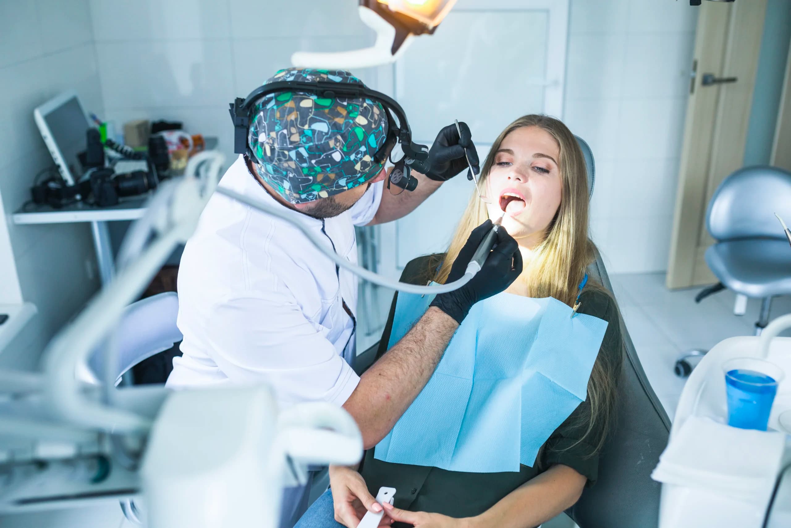Dentist treating a patient